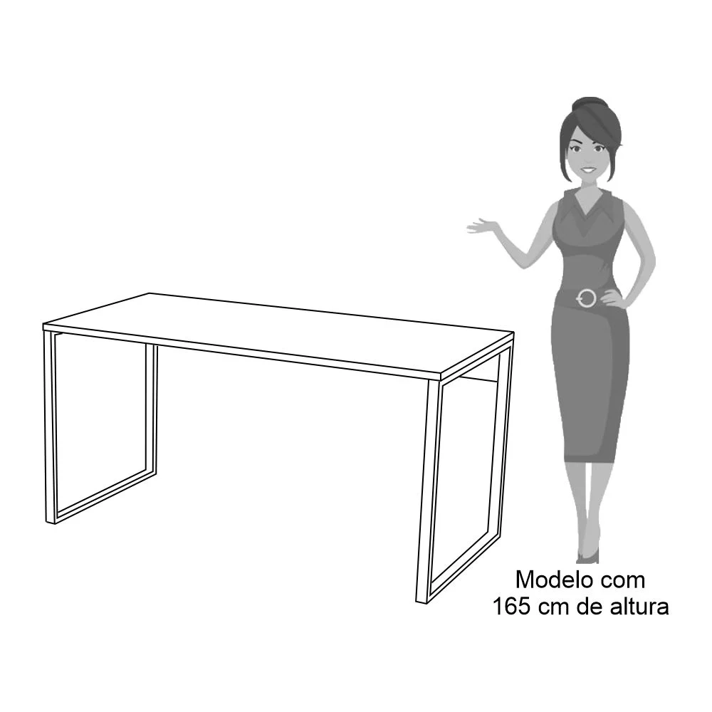 Escrivaninha Mesa de Escritório Studio Industrial 150 Z28 Preto - Mpozenato