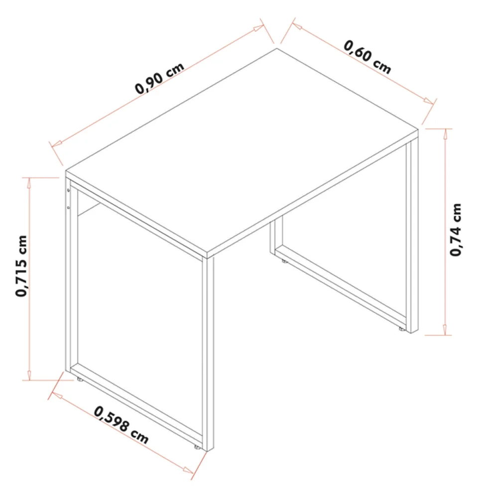 Conjunto Escritório Mesa 90 e Estante Studio Industrial Z28 Branco - Mpozenato