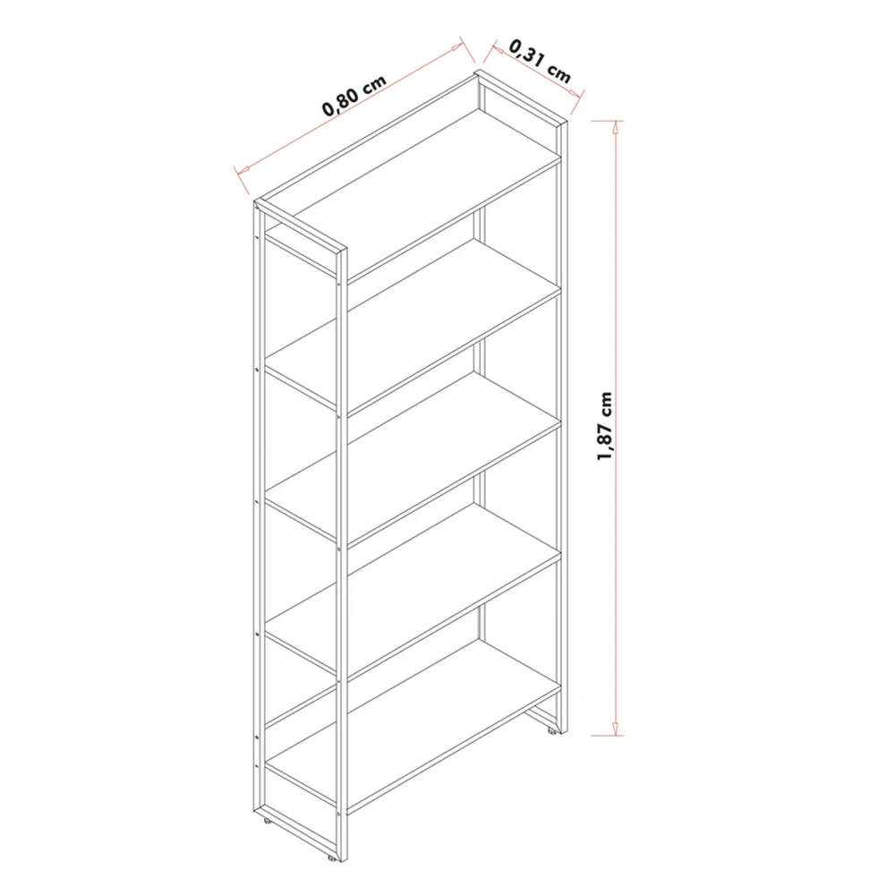 Mesa em L e Estante para Escritório Studio Industrial Z28 Branco - Mpozenato