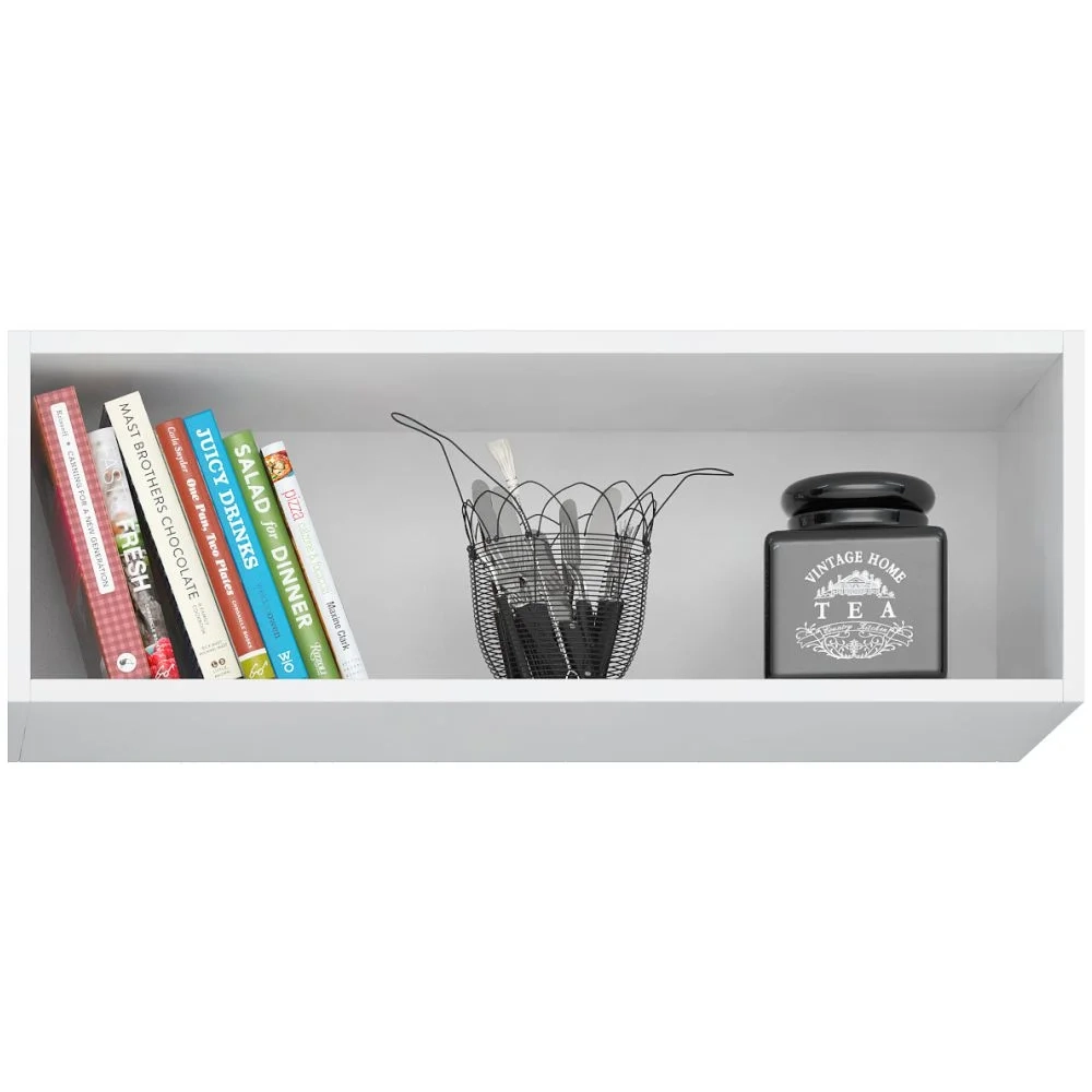 Armário Aéreo Geladeira Veneza 70cm 1 Porta Branco/Preto - Lumil Móveis