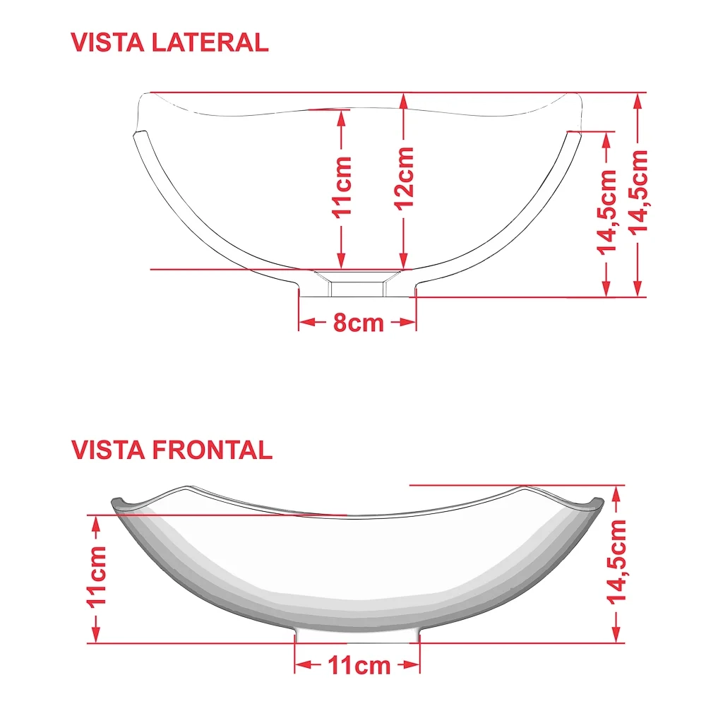 Cuba Pia de Apoio para Banheiro Abaulada Luxo 42 C08 Branco - Mpozenato