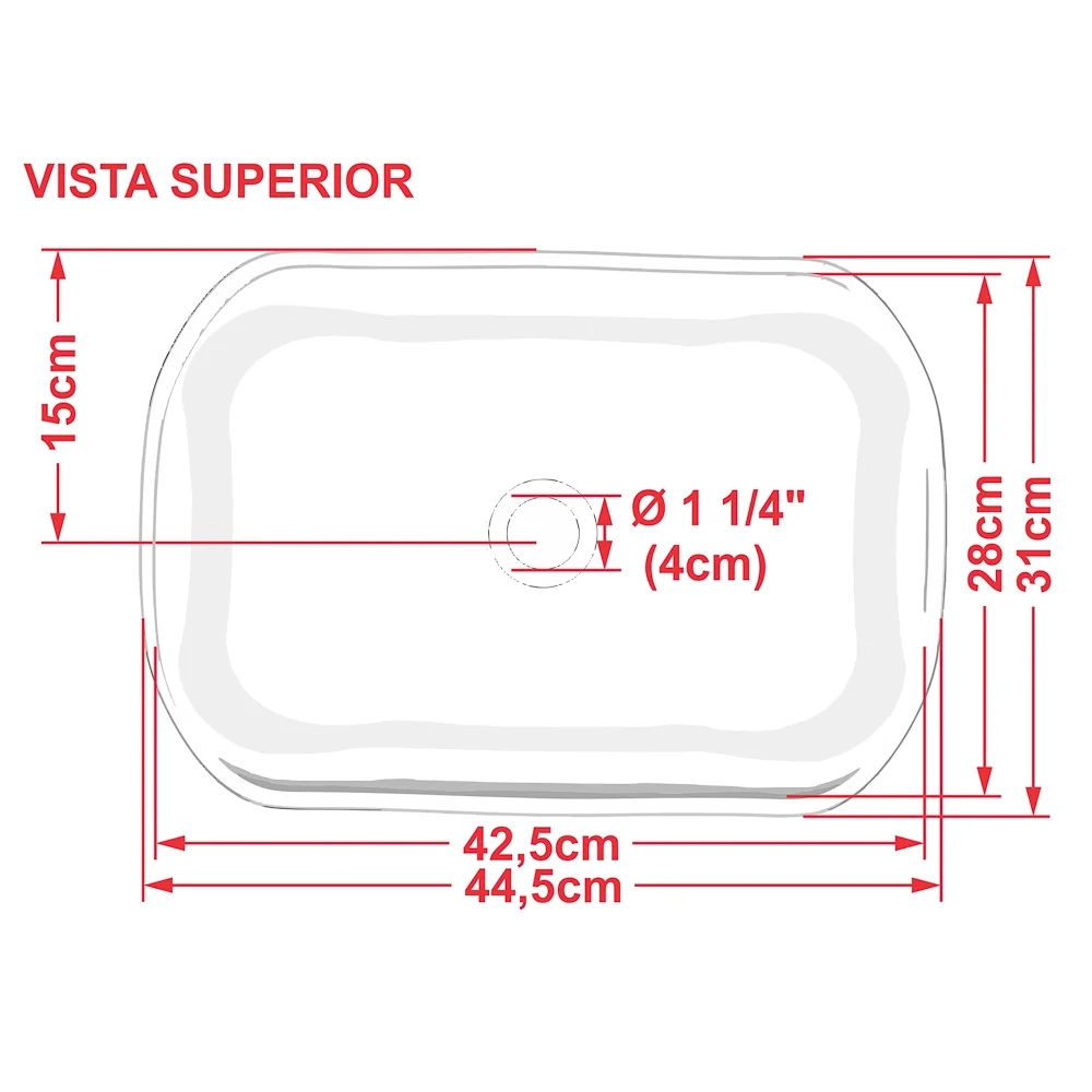 Cuba Pia de Apoio para Banheiro Abaulada Luxo 42 C08 Branco - Mpozenato