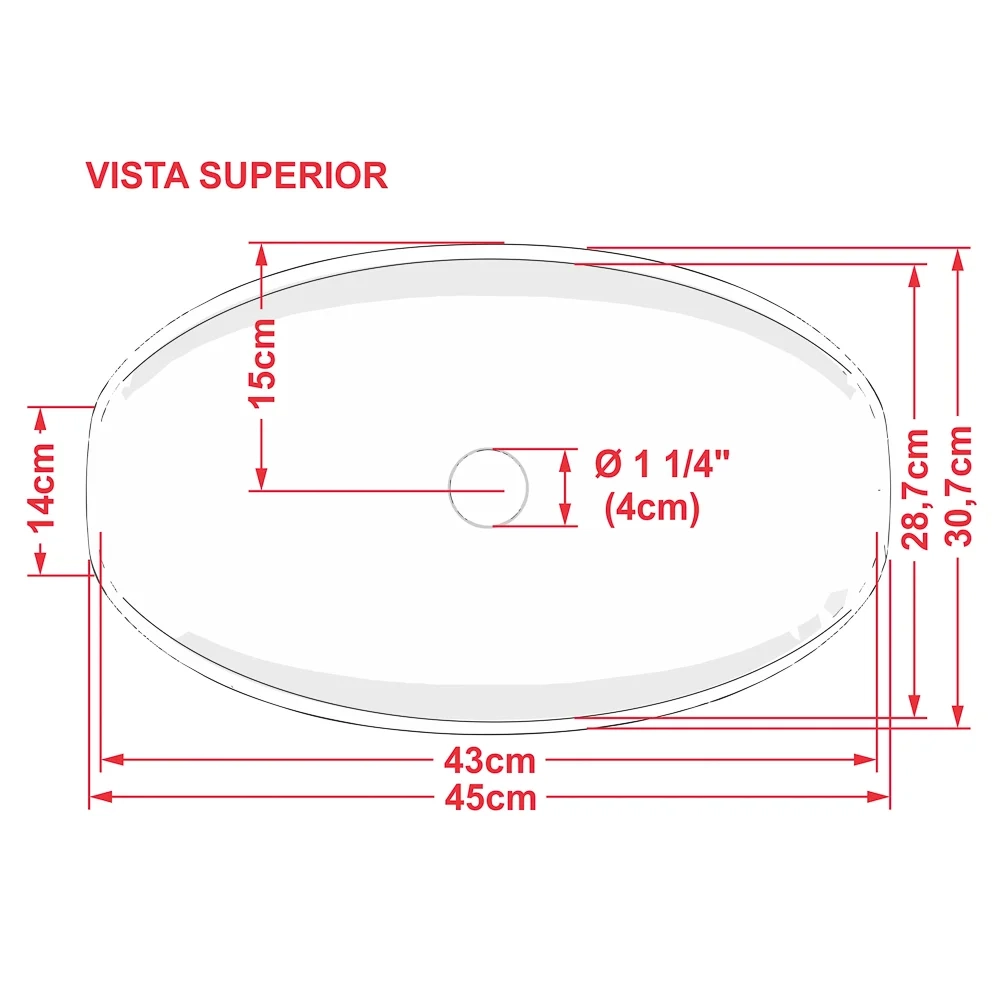 Cuba Pia de Apoio para Banheiro Canoa Luxo 45 C08 Branco - Mpozenato