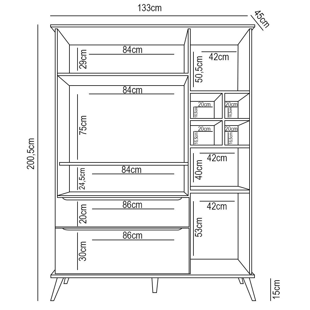 Guarda Roupa Infantil 100% MDF Pés Retrô Mel Z39 Rosê - Mpozenato