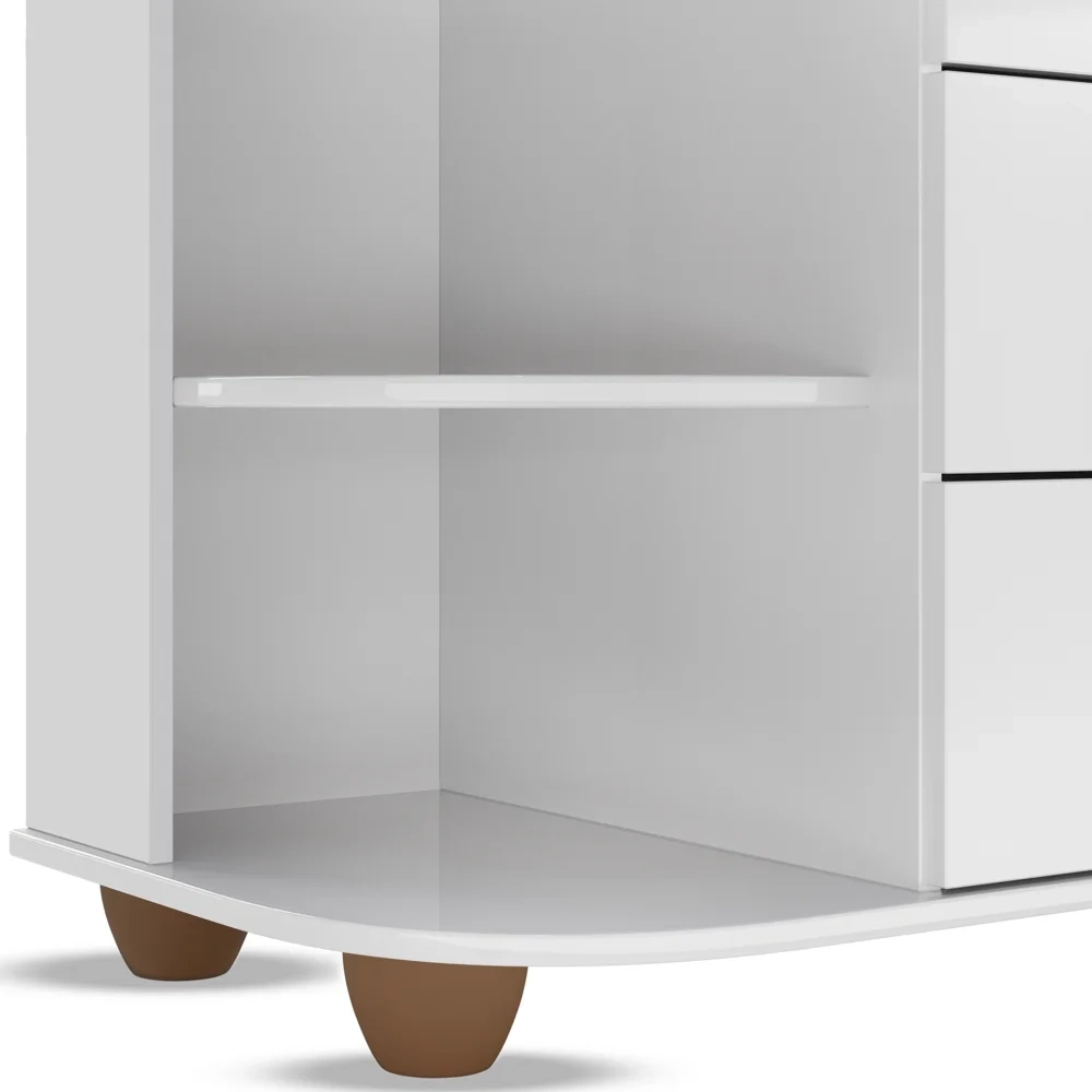 Cômoda Infantil com Cantoneira Laura 1 Porta Z39 Branco - Mpozenato