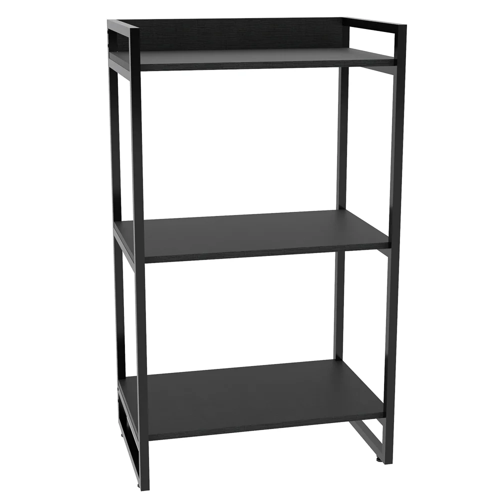 Estante Livreiro Prisma Estilo Industrial 60cm 3 Prateleiras C08 Preto Onix - Mpozenato
