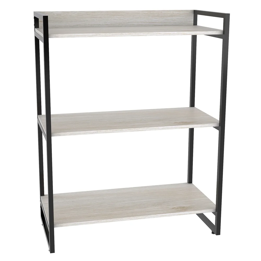 Estante Livreiro Prisma Estilo Industrial 80cm 3 Prateleiras C08 Snow - Mpozenato