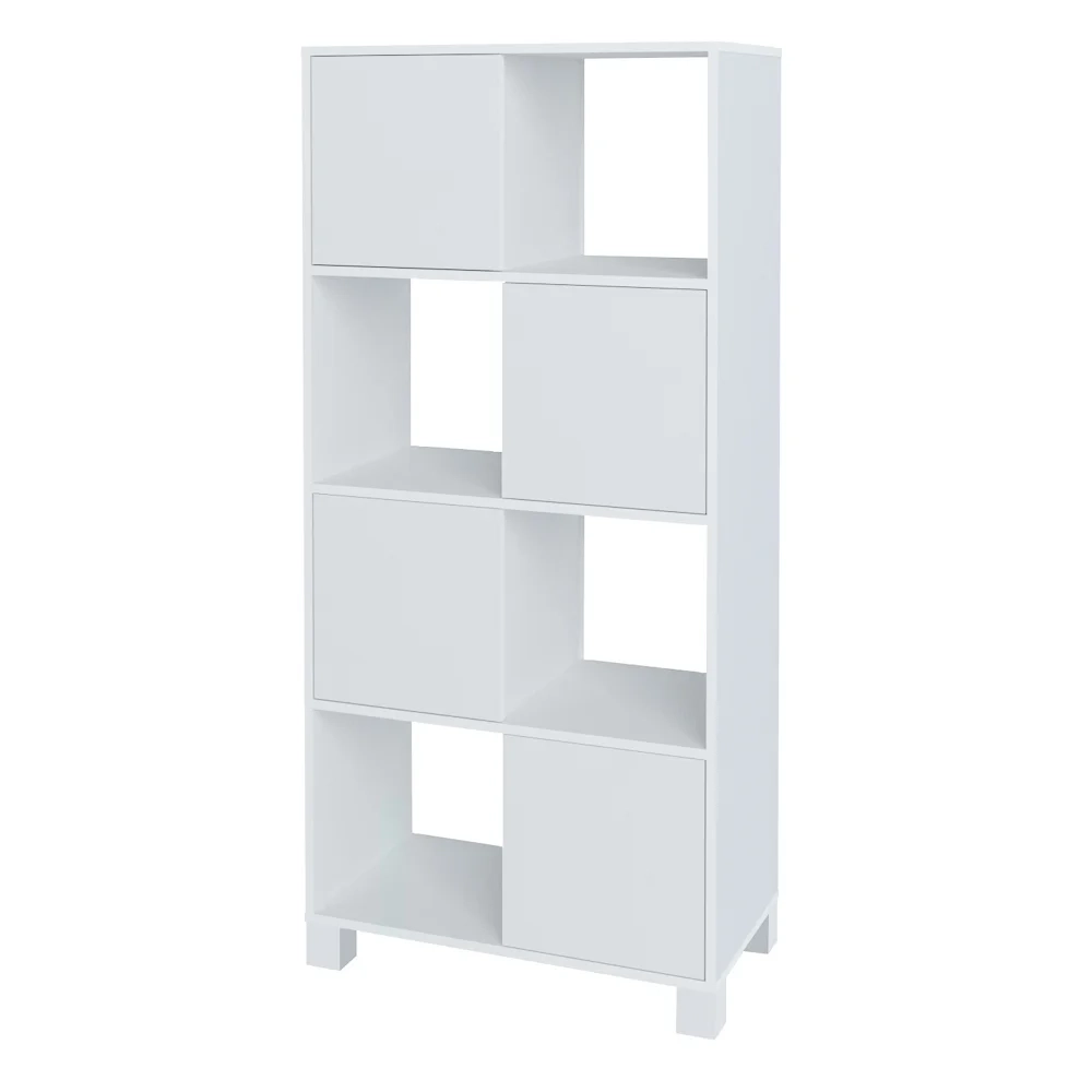 Estante Home Office 4 Portas 4 Nichos Mobile Wally Branco - Artany