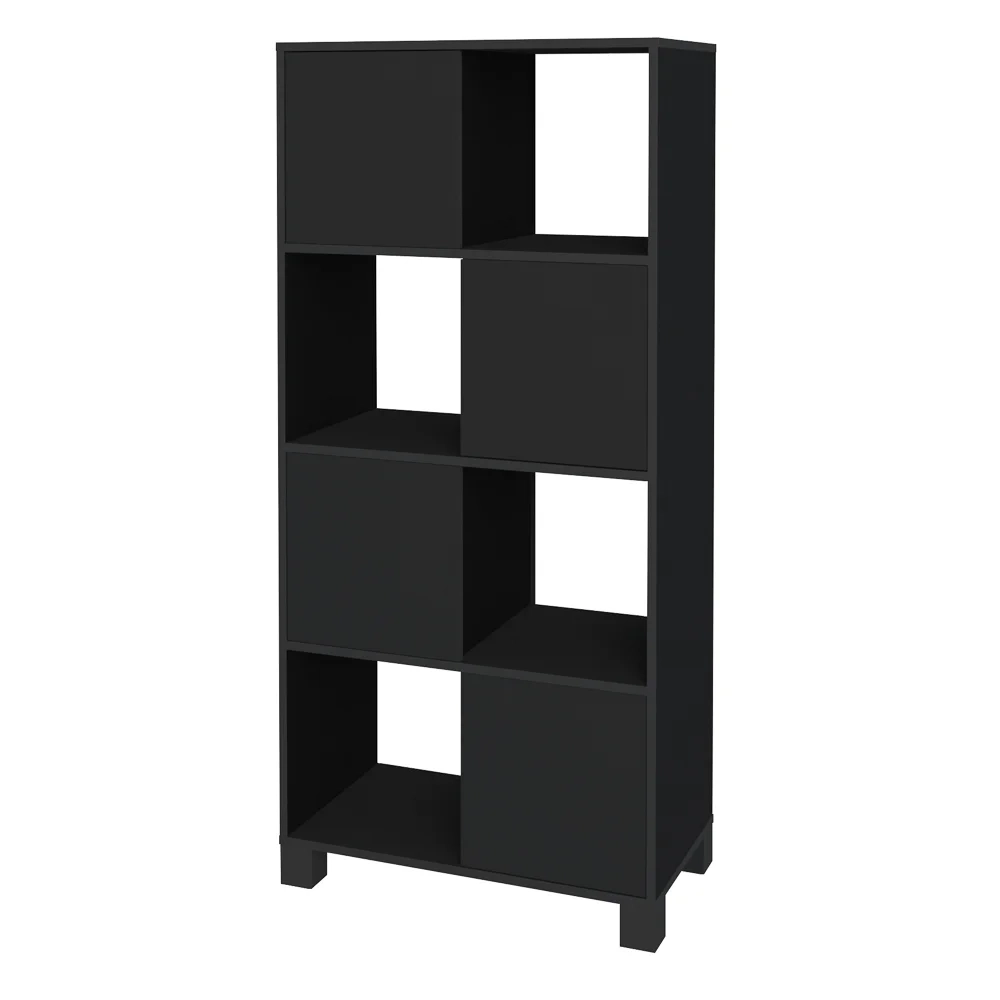 Estante Home Office 4 Portas 4 Nichos Mobile Wally Preto - Artany