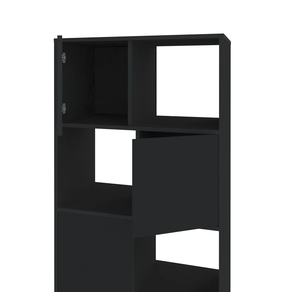 Estante Home Office 4 Portas 4 Nichos Mobile Wally Preto - Artany