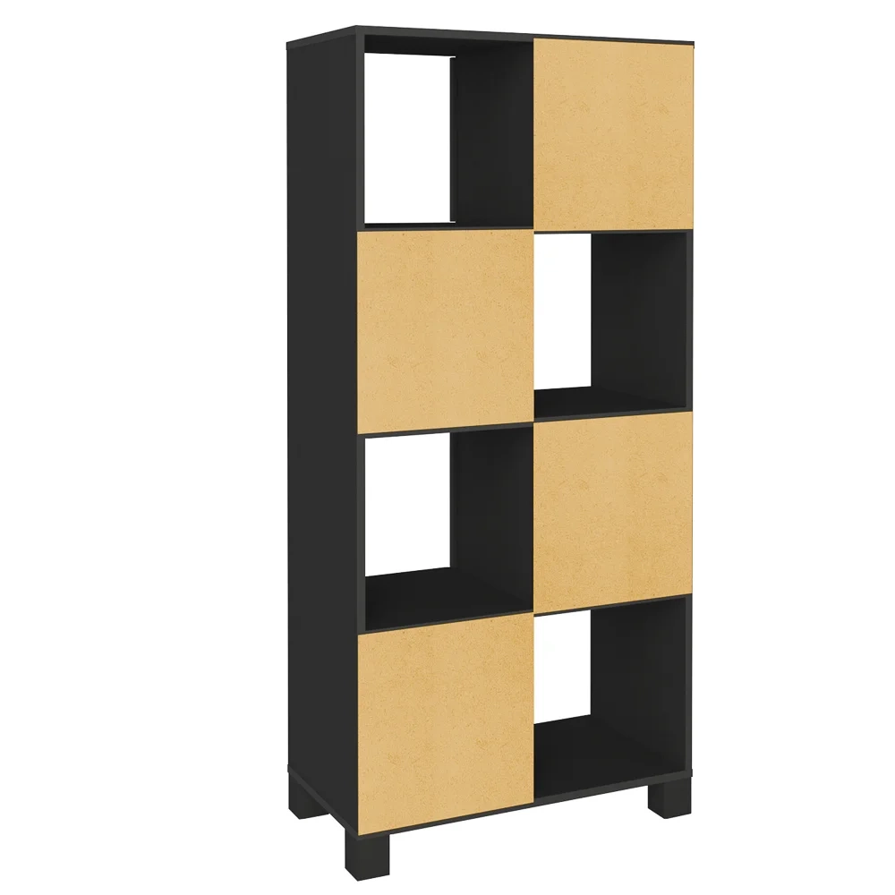 Estante Home Office 4 Portas 4 Nichos Mobile Wally Preto - Artany