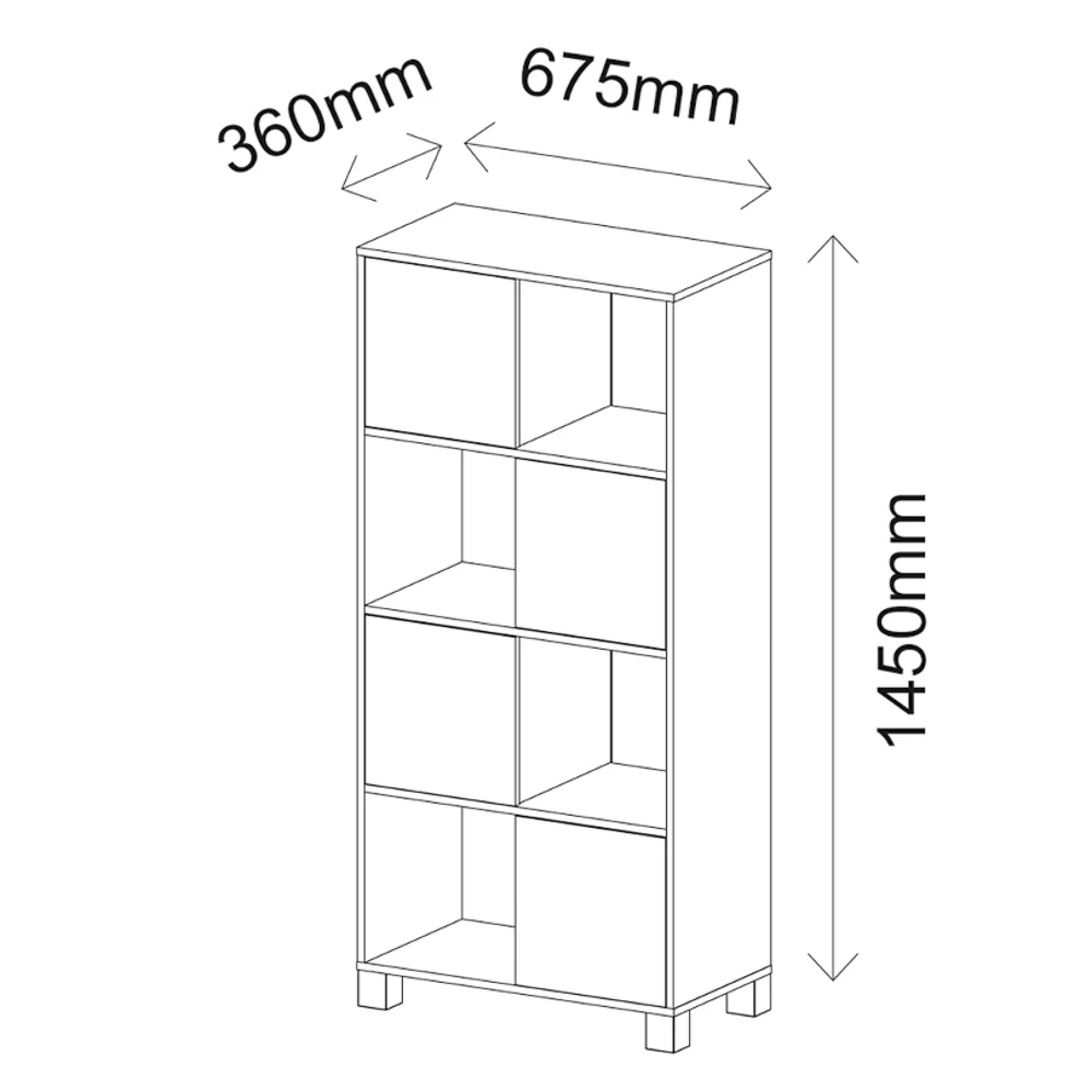 Estante Home Office 4 Portas 4 Nichos Mobile Wally Preto - Artany