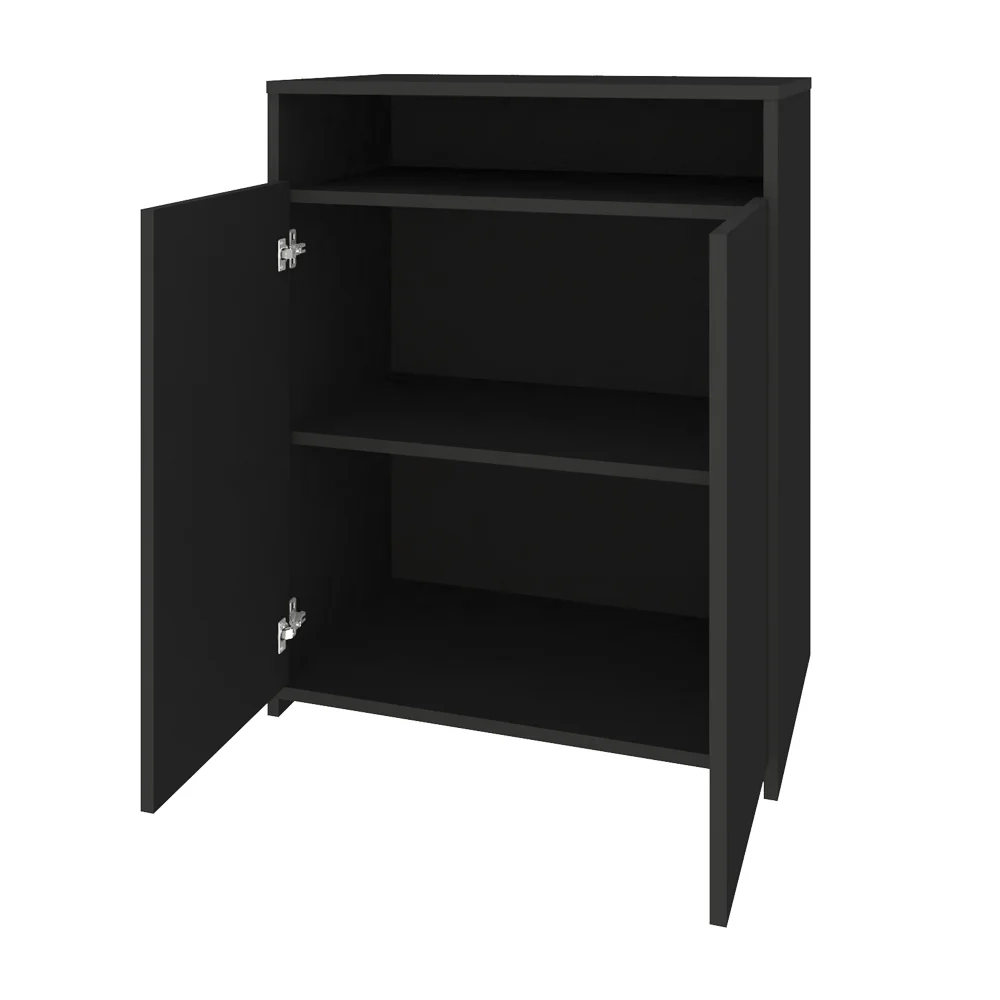 Balcão Home Office 2 Portas Mobile Cool Preto - Artany