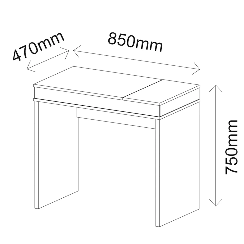 Escrivaninha Office com Tampo Dobrável Mobile Mind Ipê/Branco - Artany