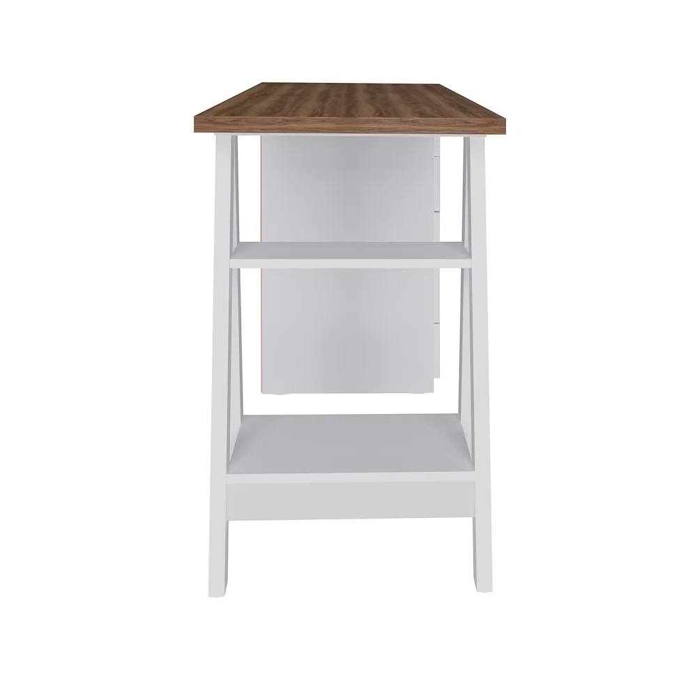 Escrivaninha Cavalete 5 Gavetas Mobile Spirit Branco/Nogal - Artany