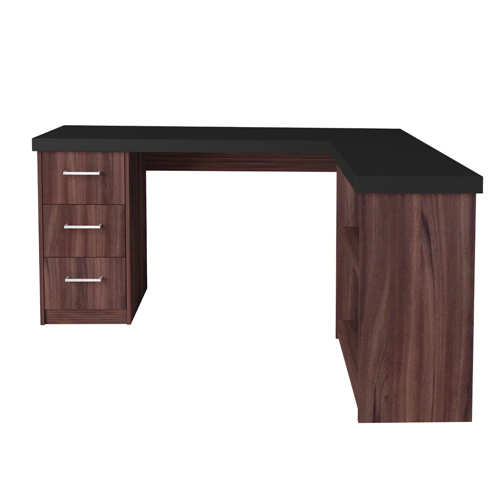 Escrivaninha Home Office 1 Prateleira Mobile Mali Preto/Ipê - Artany