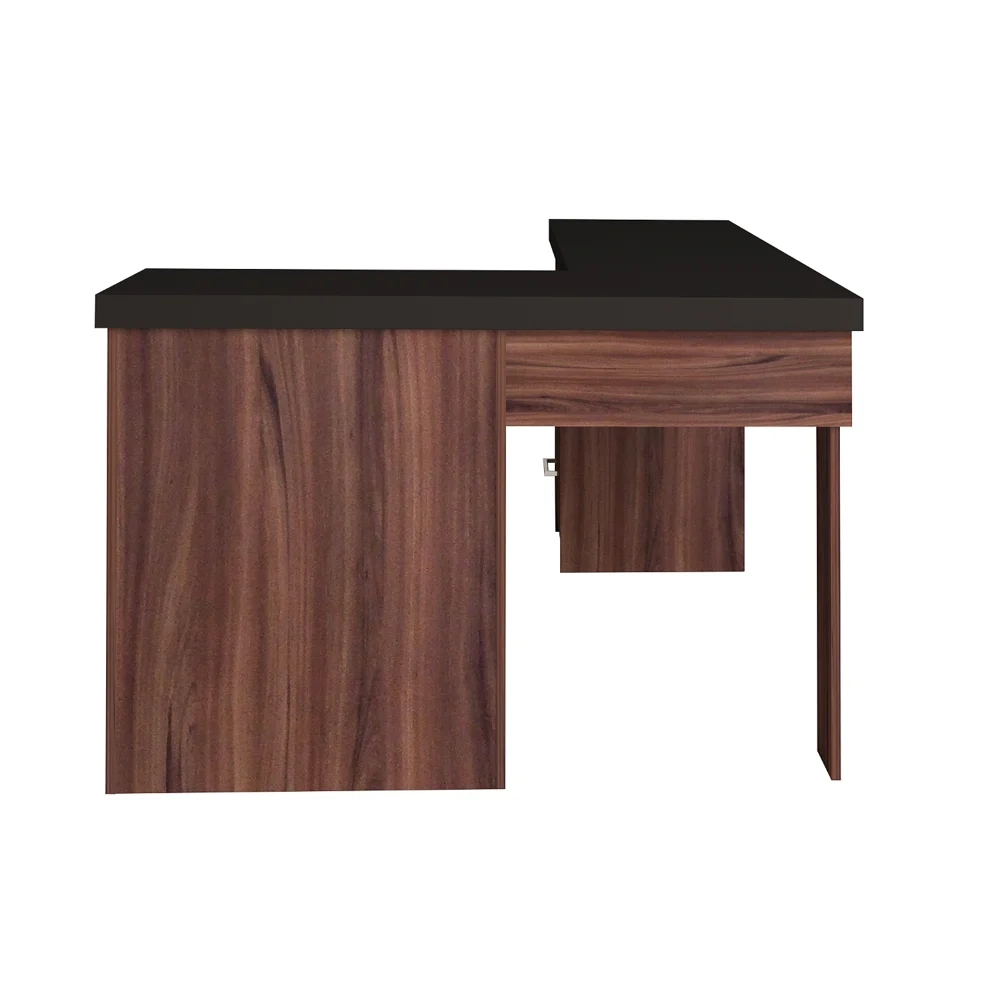 Escrivaninha Home Office 1 Prateleira Mobile Mali Preto/Ipê - Artany