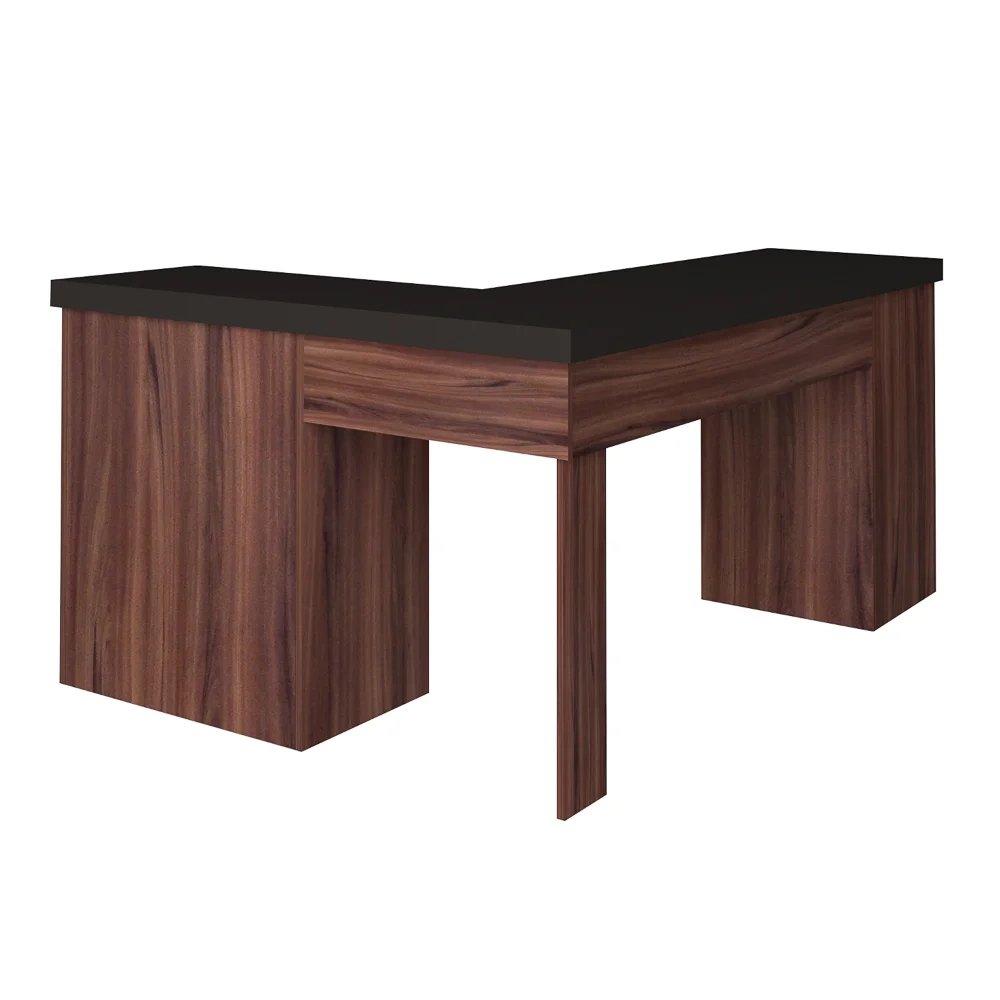 Escrivaninha Home Office 1 Prateleira Mobile Mali Preto/Ipê - Artany