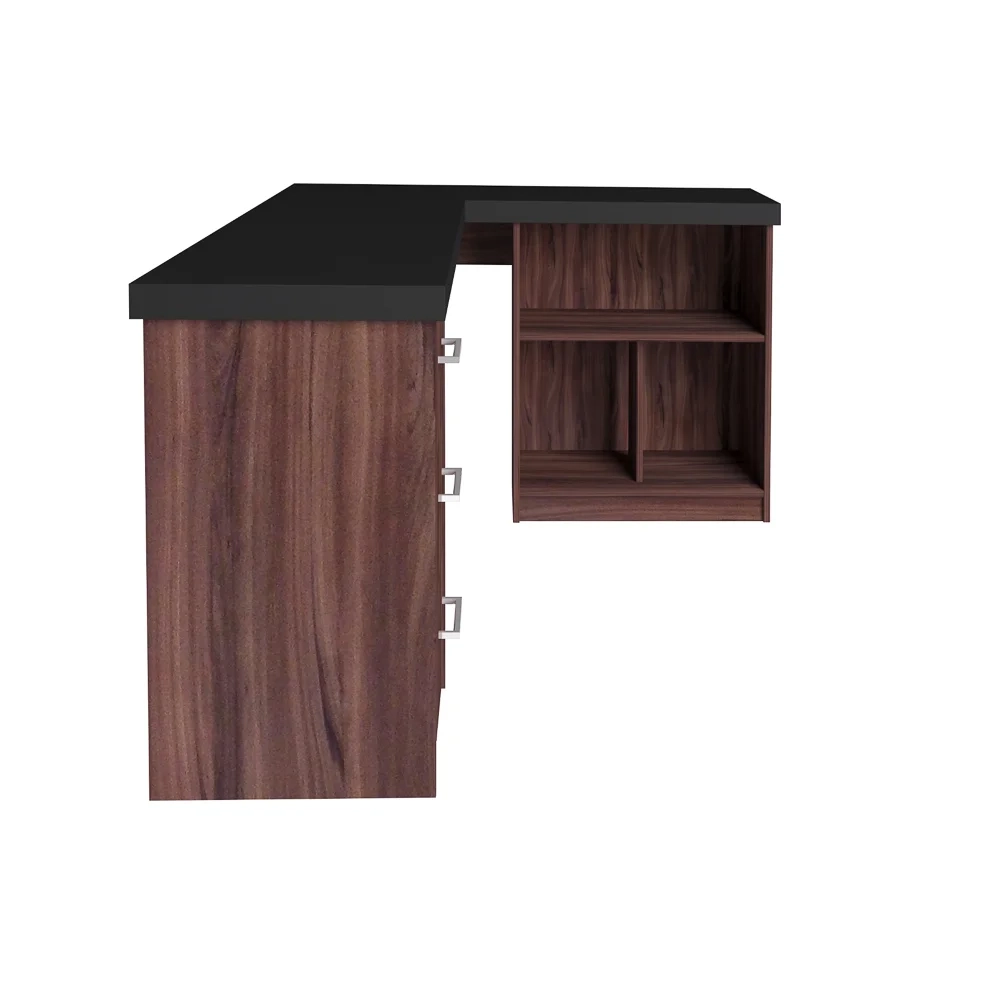 Escrivaninha Home Office 1 Prateleira Mobile Mali Preto/Ipê - Artany