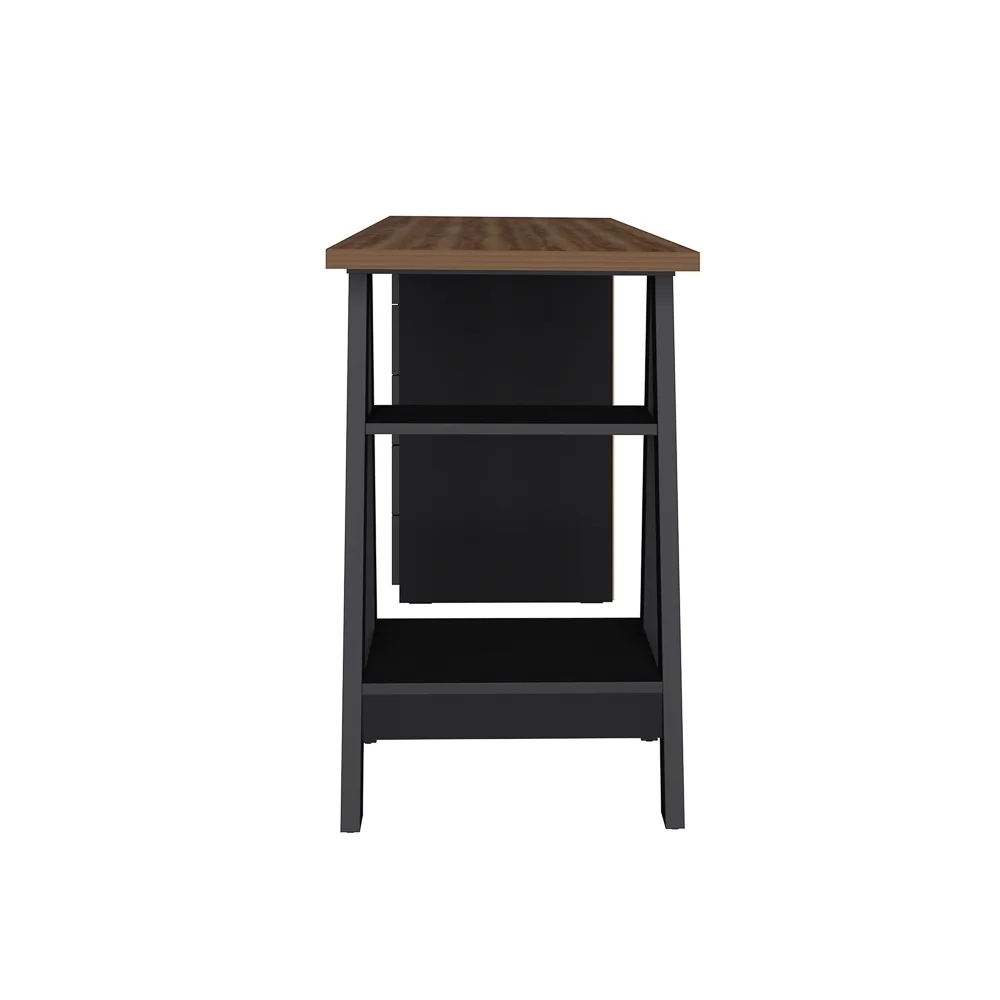 Escrivaninha Cavalete 5 Gavetas Mobile Spirit Preto/Nogal - Artany