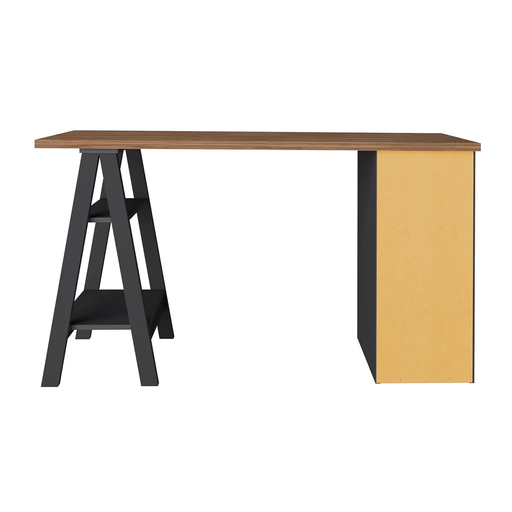 Escrivaninha Cavalete 5 Gavetas Mobile Spirit Preto/Nogal - Artany