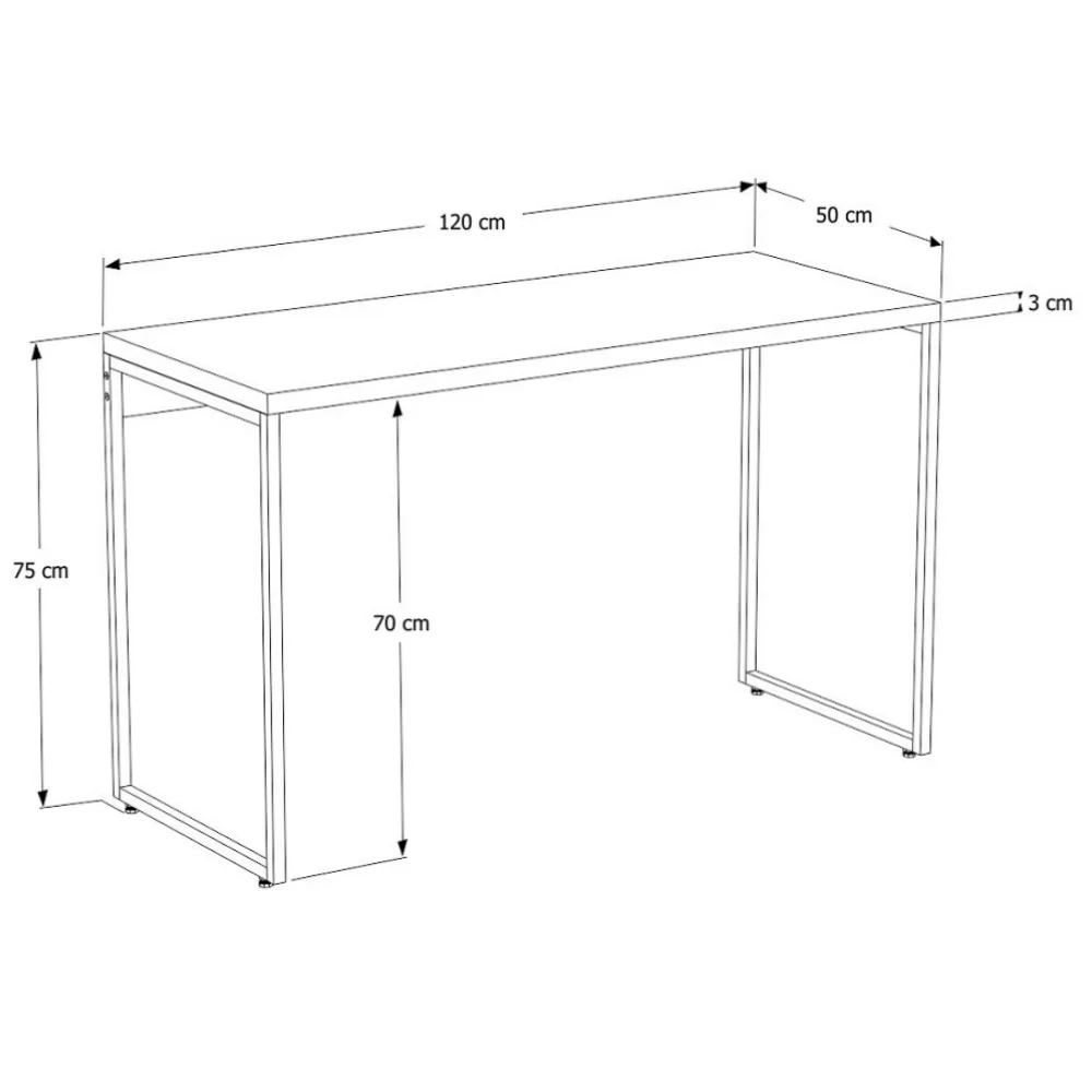 Mesa de Escritório Escrivaninha 120cm Dynamica Industrial C08 Carvalho - Mpozenato