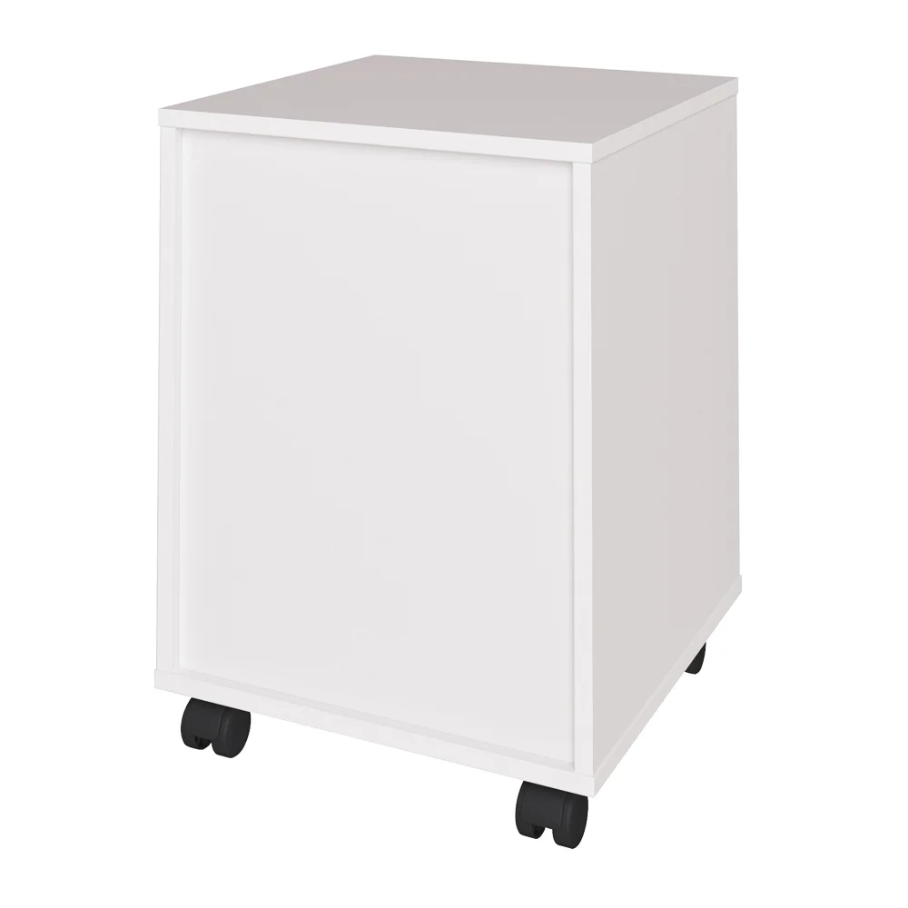 Gaveteiro 3 Gavetas Pés Rodízios Mobile Face Branco - Artany