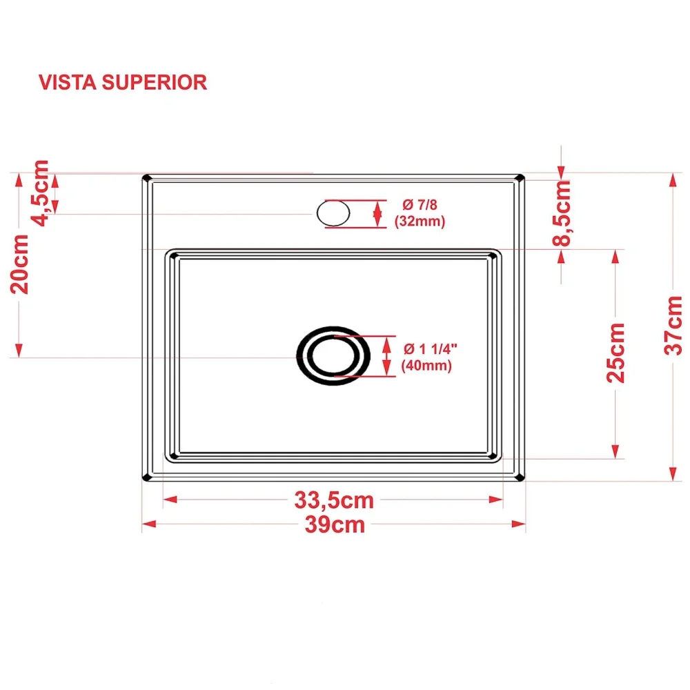 Cuba Pia De Apoio Para Banheiro Quadrada Veneza Q395 Branco C08 - Mpozenato