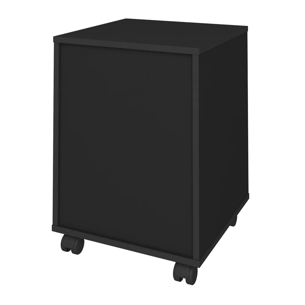 Gaveteiro 3 Gavetas Pés Rodízios Mobile Face Preto - Artany