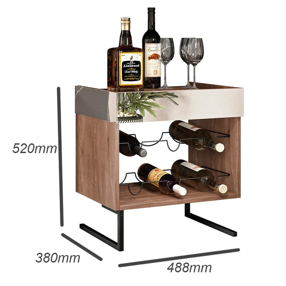 Adega Espelhada 6 Garrafas com Pés Metálicos Estilo Industrial Loft D09 Demolição/Preto - Mpozenato