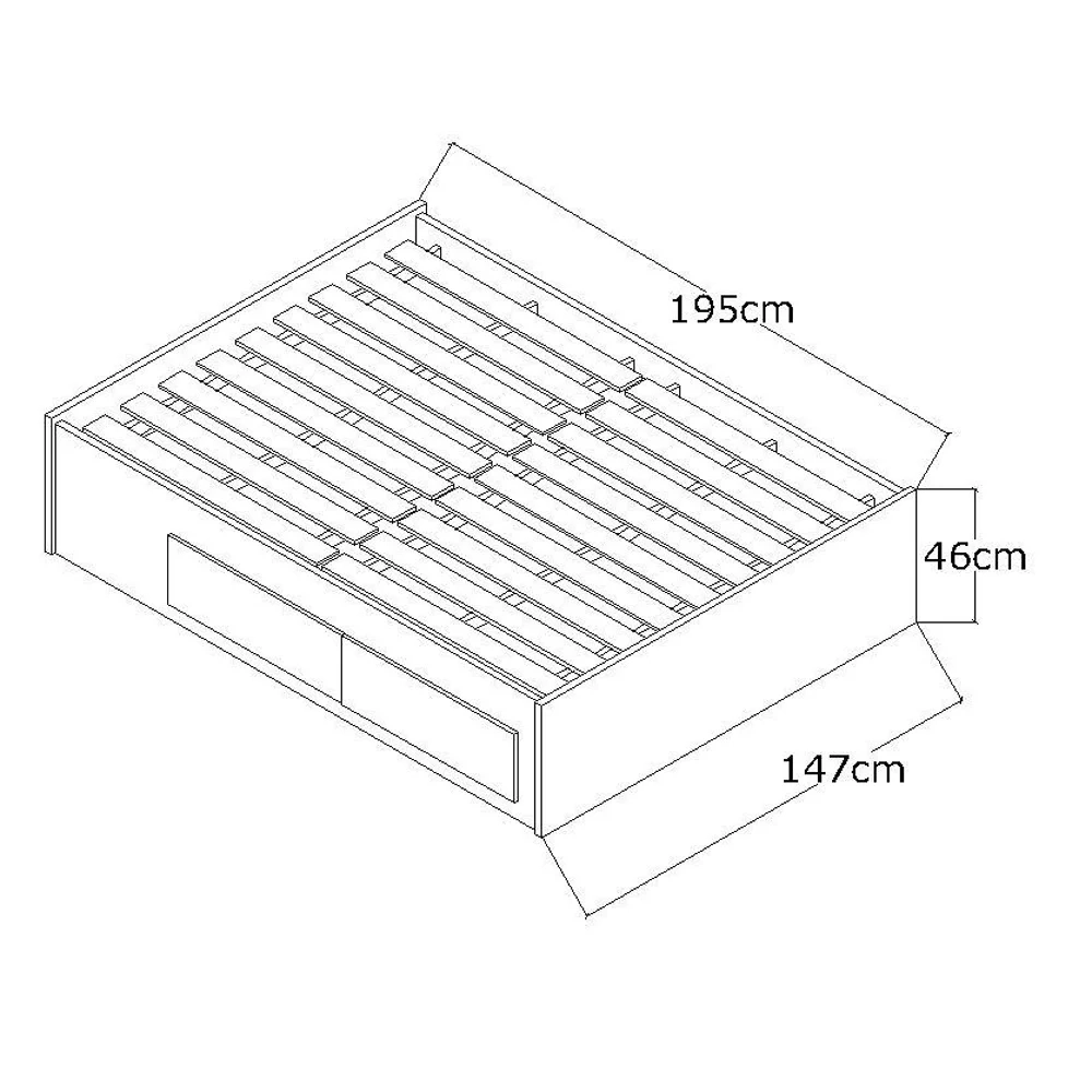 Cama de Casal 147cm 4 Gavetas Dreams F04 Branco - Mpozenato
