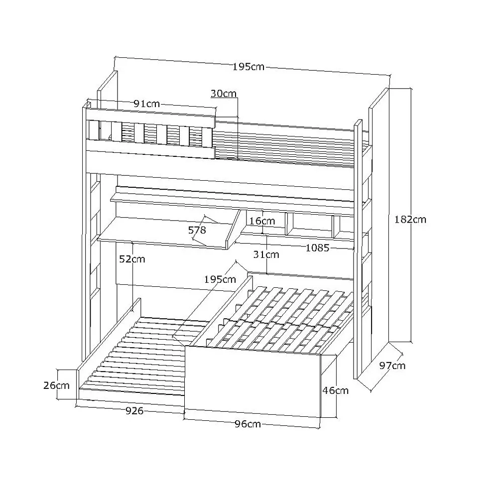 Treliche Multifuncional com Escrivaninha Faces F04 Branco - Mpozenato