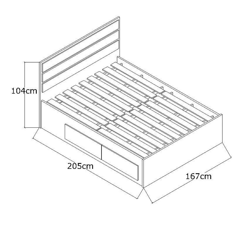 Cama de Casal Queen com Cabeceira 167cm 4 Gavetas Dreams F04 Branco - Mpozenato