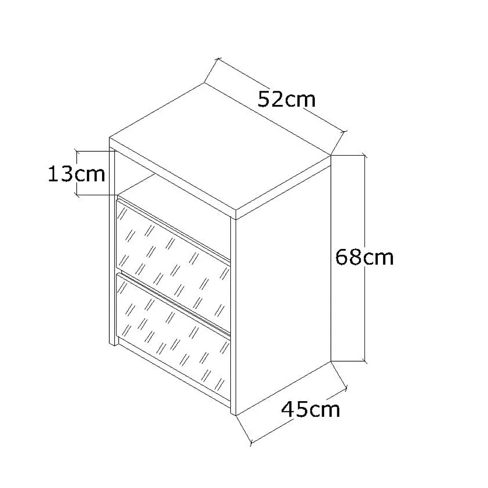Mesa De Cabeceira Espelhada 2 Gavetas E Nicho Blank F04 Branco - Mpozenato