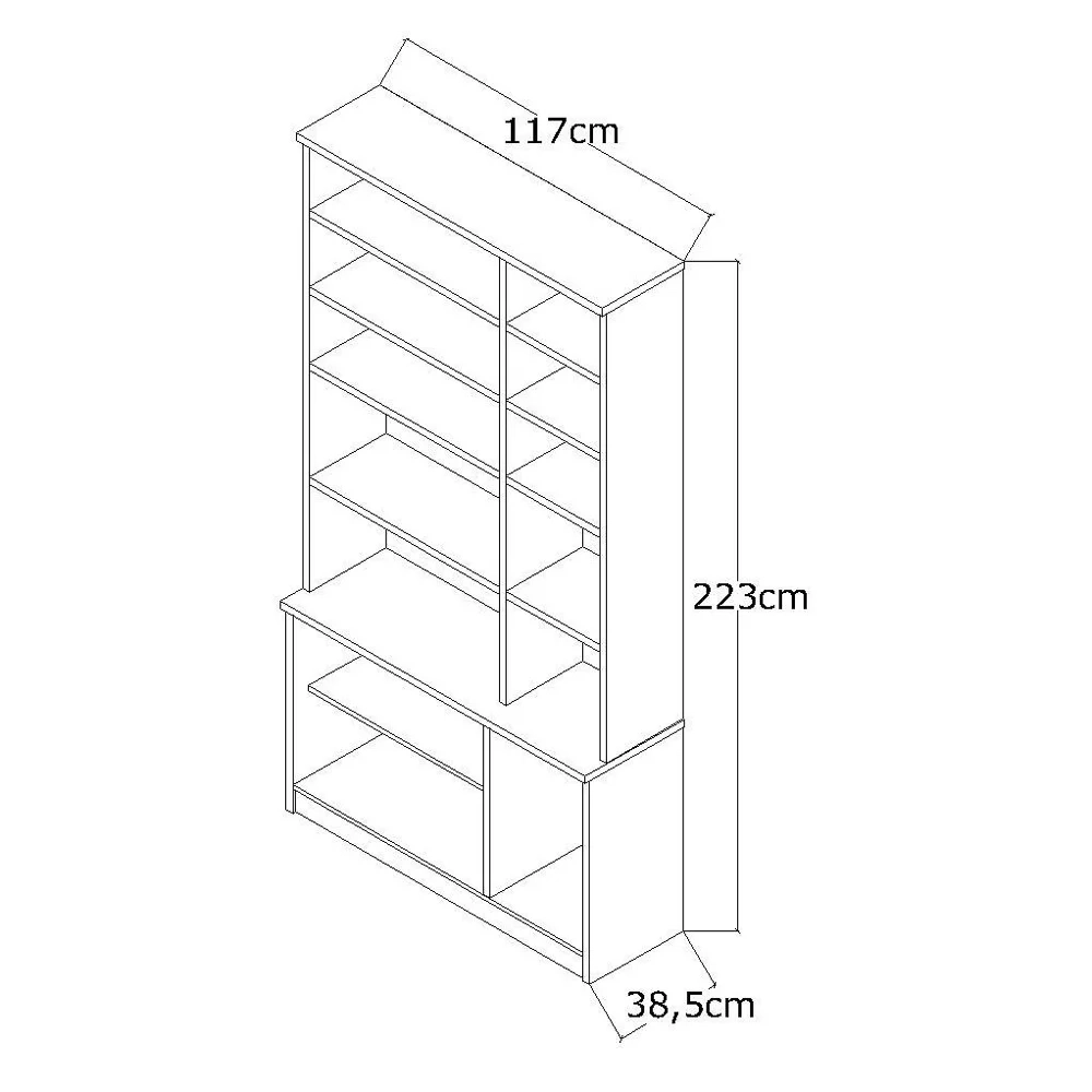 Estante Livreiro 3 Portas 5 Prateleiras com Nichos Legend F04 Branco - Mpozenato