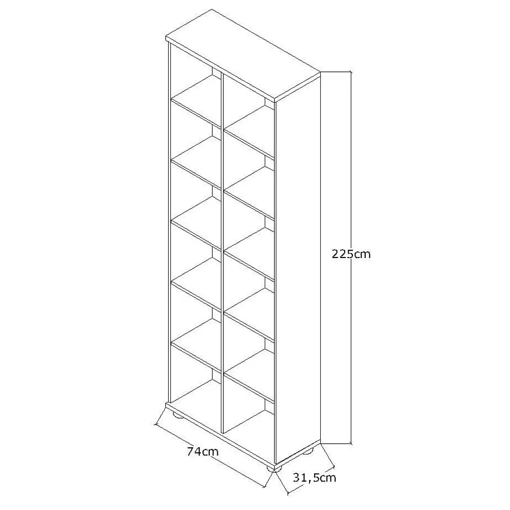 Estante Livreiro 12 Nichos Legend F04 Branco - Mpozenato