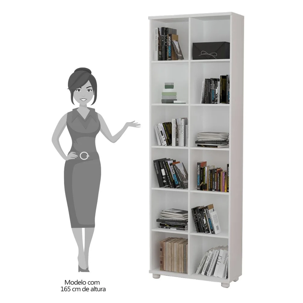 Estante Livreiro 12 Nichos Legend F04 Branco - Mpozenato