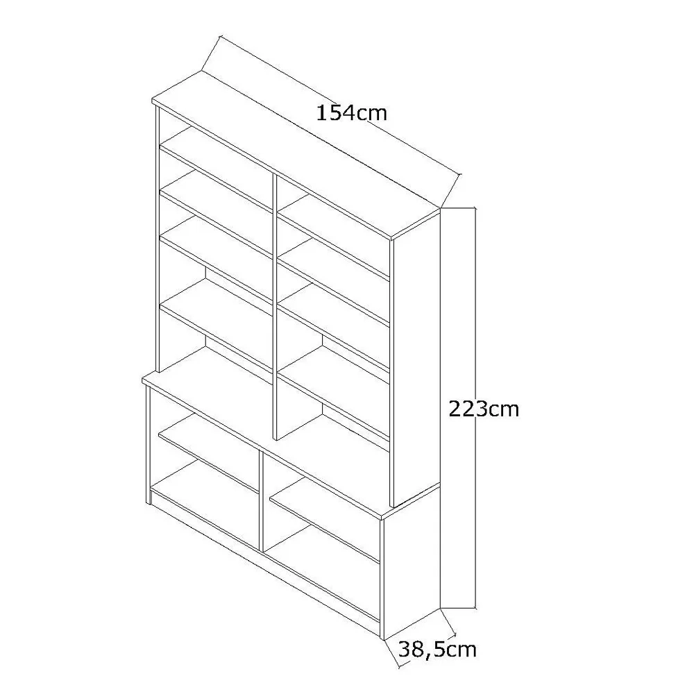 Estante Livreiro 8 Portas Vidro Fumê Legend F04 Branco - Mpozenato