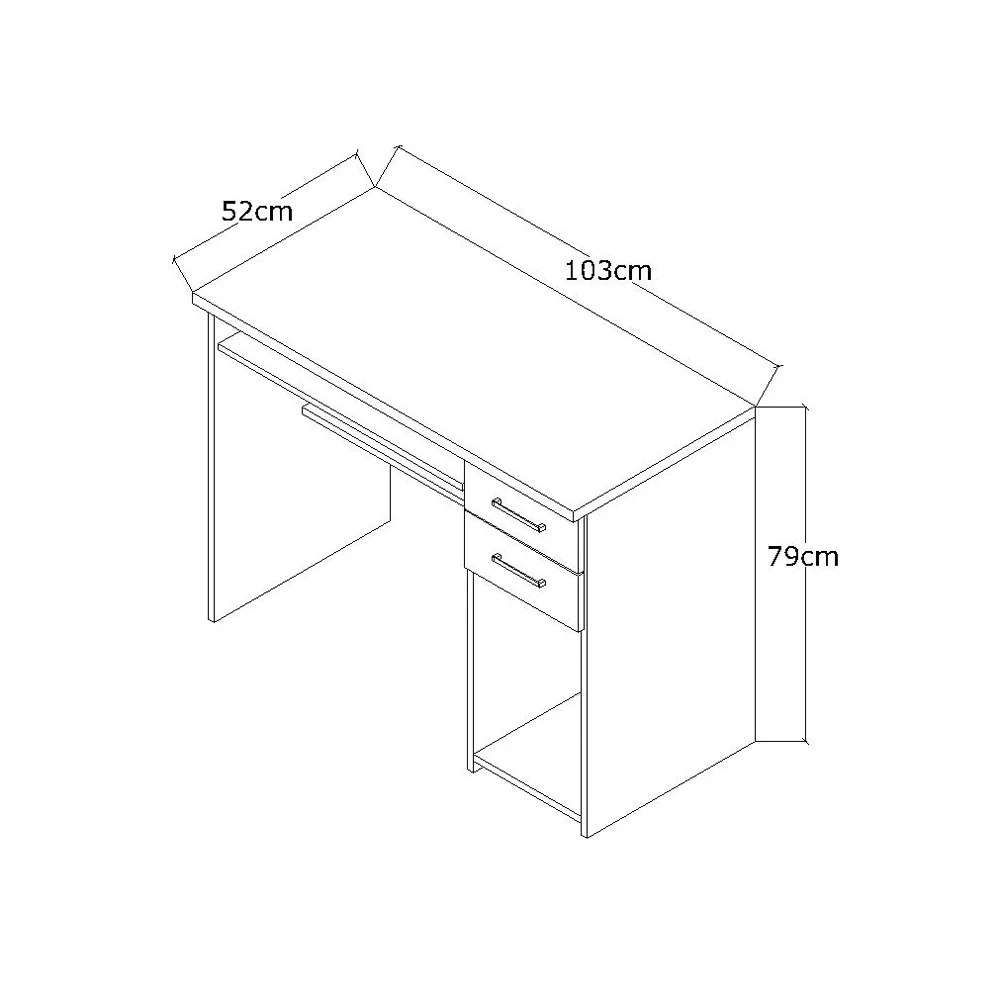 Mesa Escrivaninha para Computador 2 Gavetas 103cm Pratic F04 Branco - Mpozenato