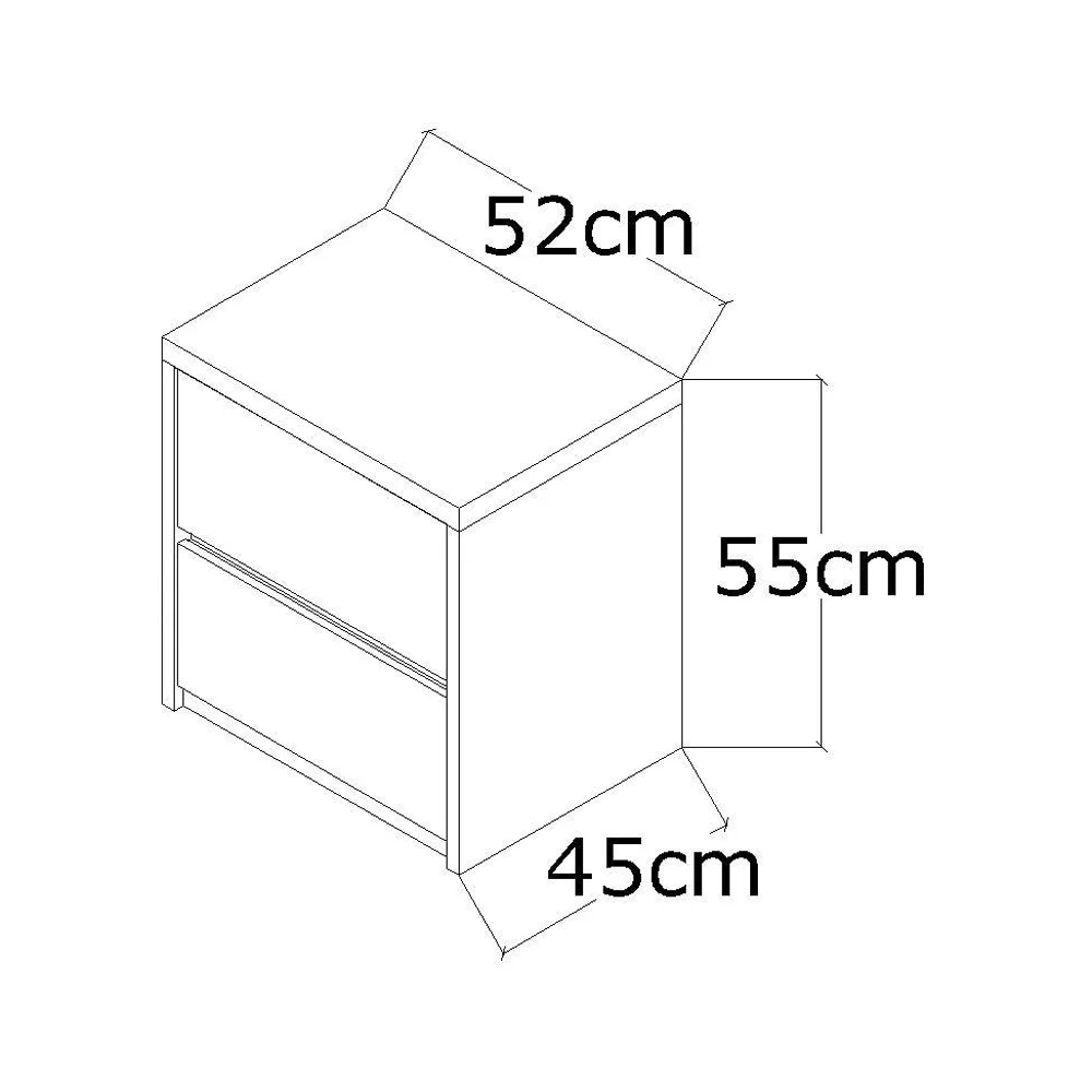 Mesa De Cabeceira 2 Gavetas Blank F04 Branco - Mpozenato