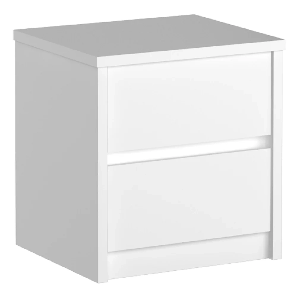 Mesa De Cabeceira 2 Gavetas Blank F04 Branco - Mpozenato