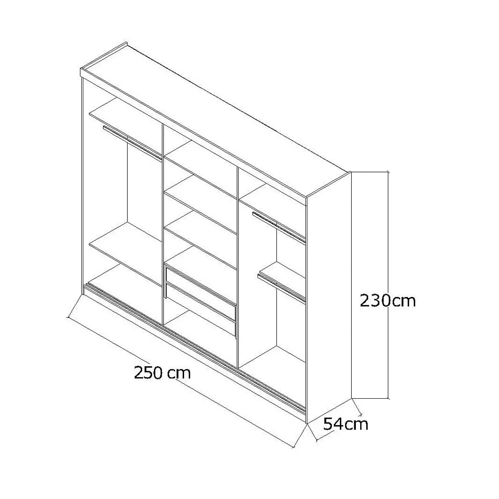 Guarda Roupa Casal 3 Portas de Correr 1 Espelho Winter F04 Branco- Mpozenato