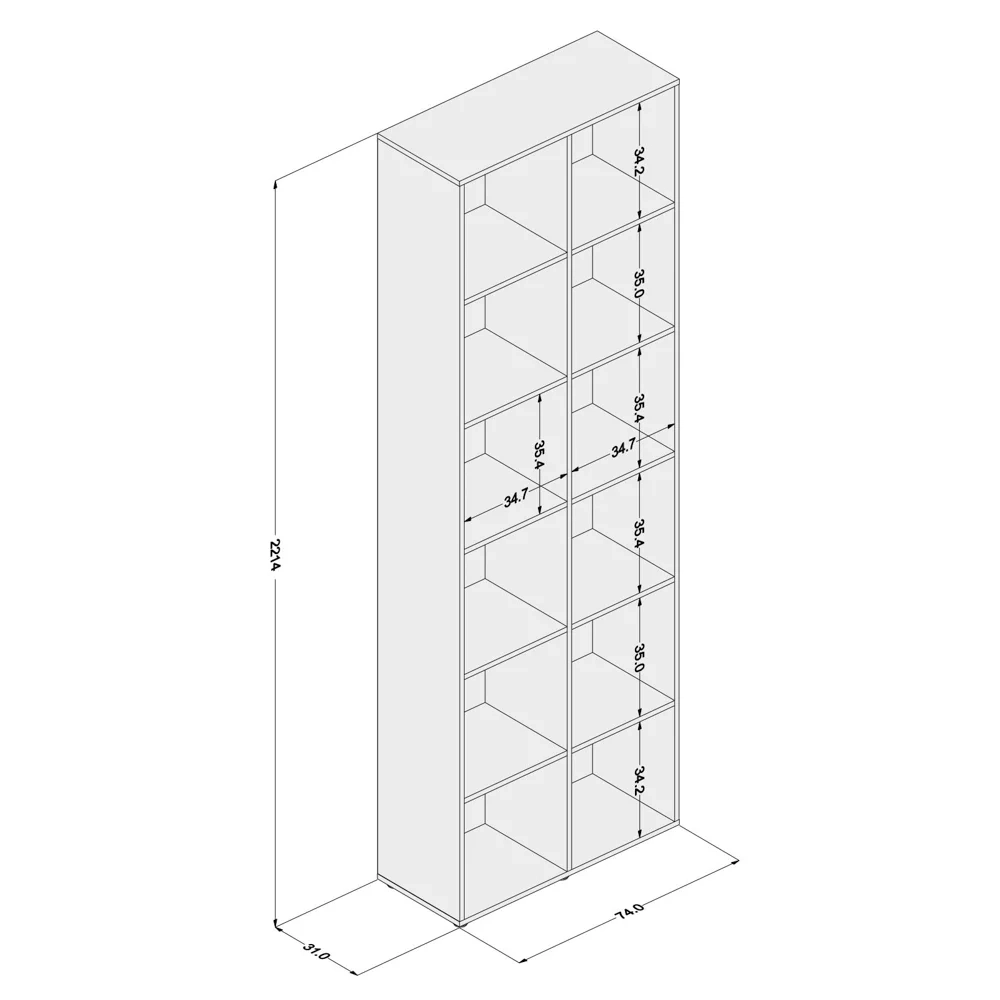 Estante Multifuncional Caracol 12 Nichos Branco  - Politorno