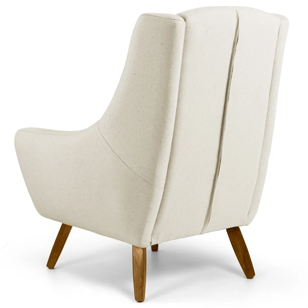 Poltrona Decorativa Pés Palito Madeira Juliet Veludo C-309 Bege - Domi