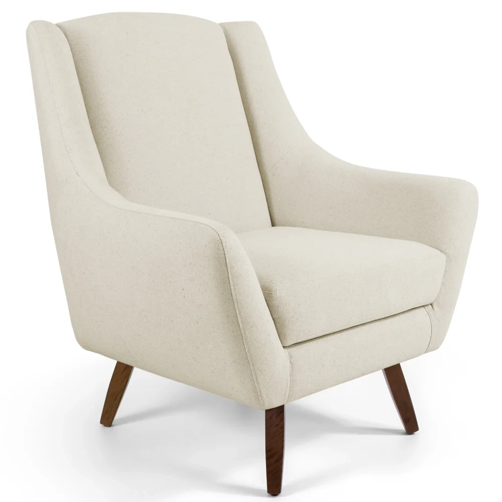 Poltrona Decorativa Pés Palito Madeira Juliet Veludo C-309 Bege - Domi