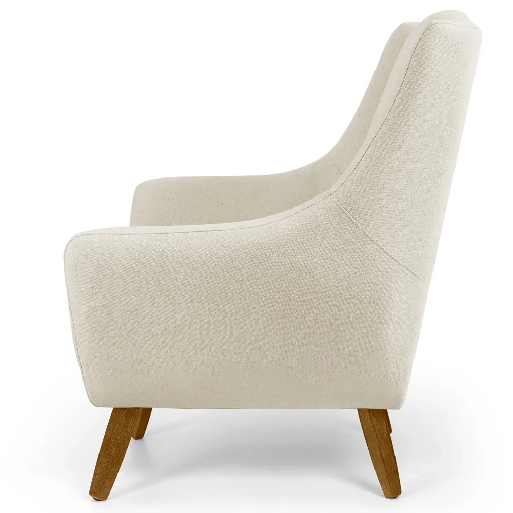 Poltrona Decorativa Pés Palito Madeira Juliet Veludo C-309 Bege - Domi