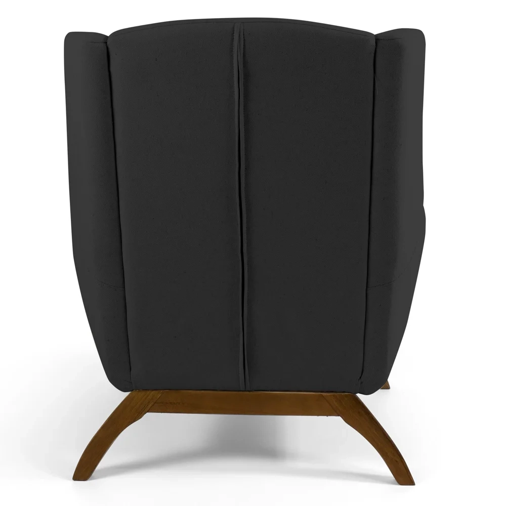 Poltrona Decorativa Base Manu Madeira Juliet Linho D-465 Chumbo - Domi