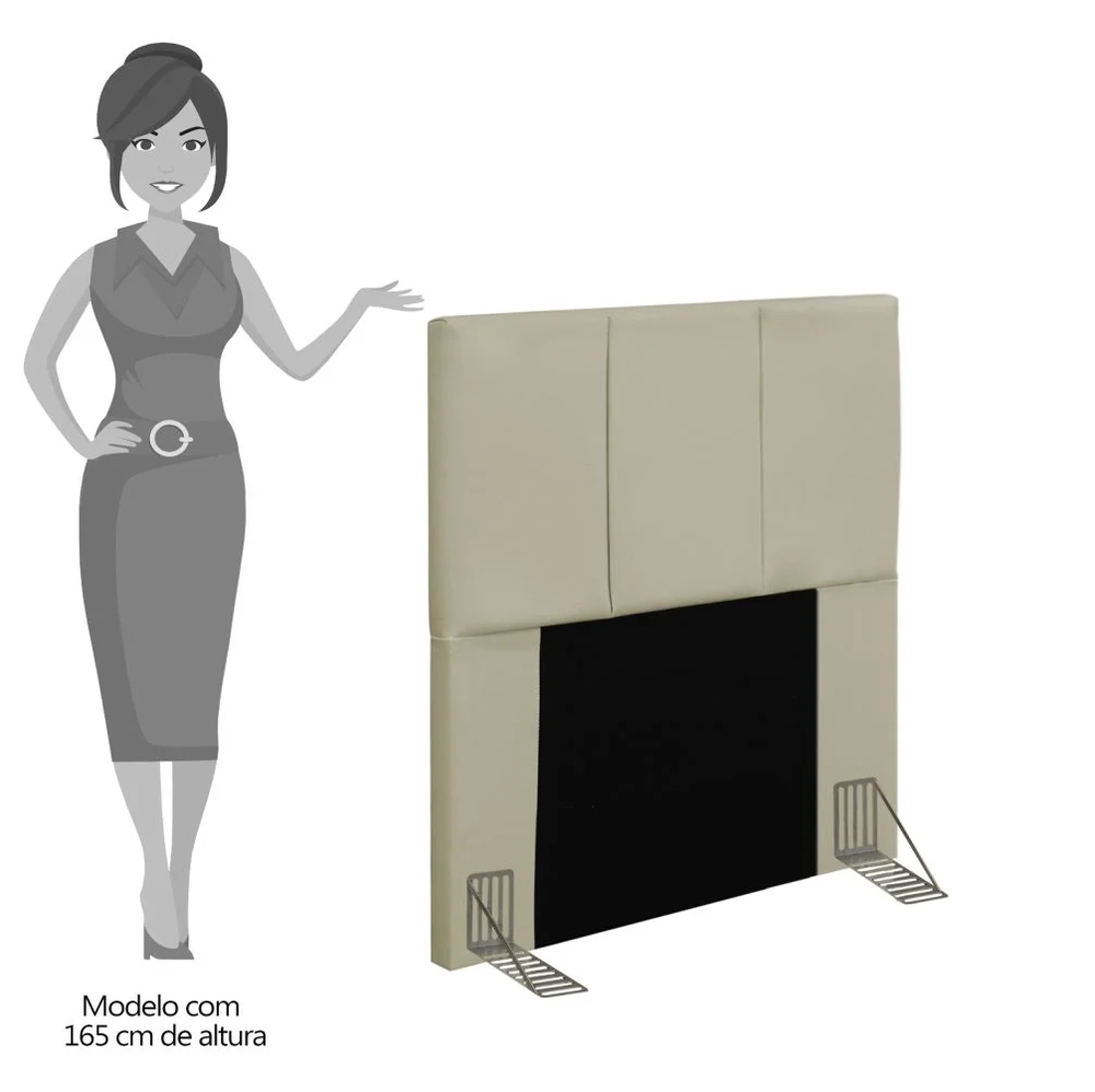 Cabeceira Cama Box Solteiro 90cm Pérola W01 Corano Bege - Mpozenato