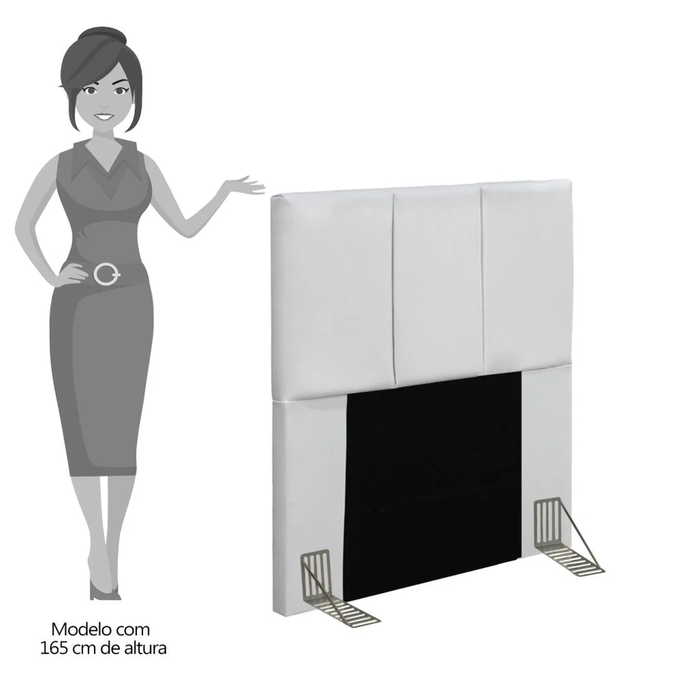 Cabeceira Cama Box Solteiro 90cm Pérola W01 Corano Branco - Mpozenato