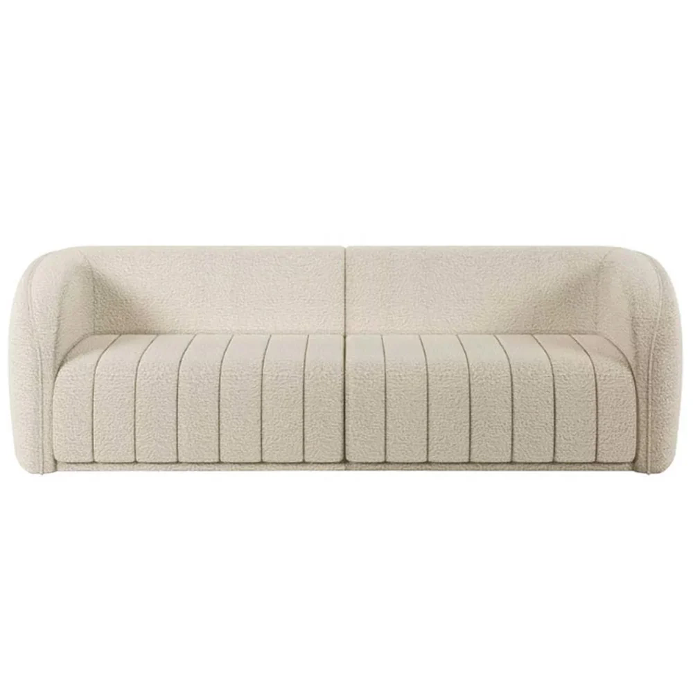Sofá Living Decorativo 3 Lugares 292cm Meris Z32 Boucle Cru - Mpozenato